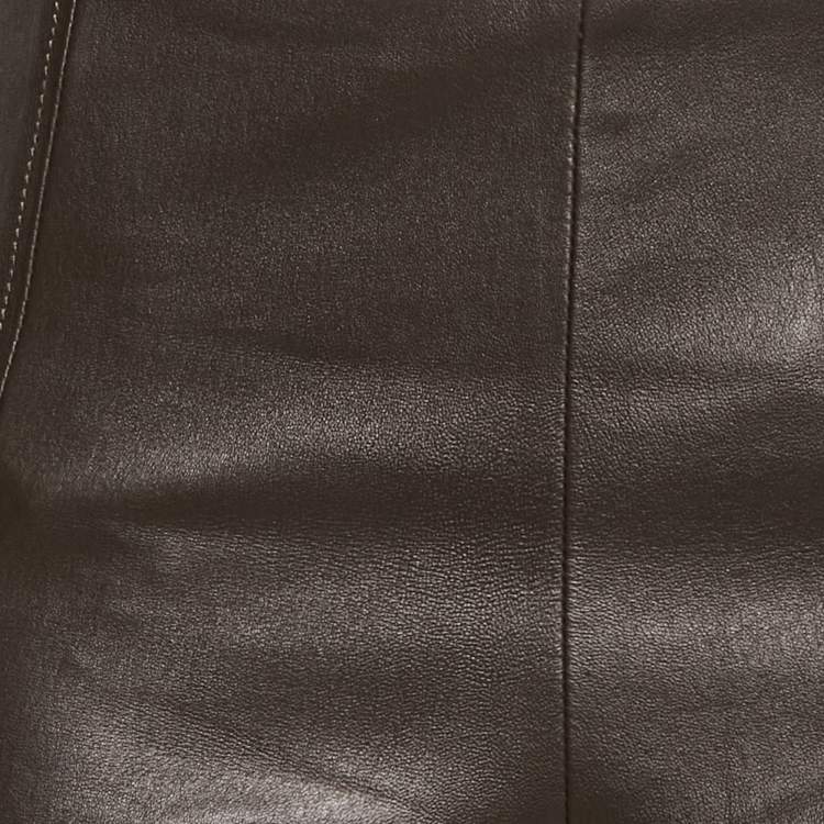 Pre Owned Joseph Brown Stretch Leather Lenny Trousers S