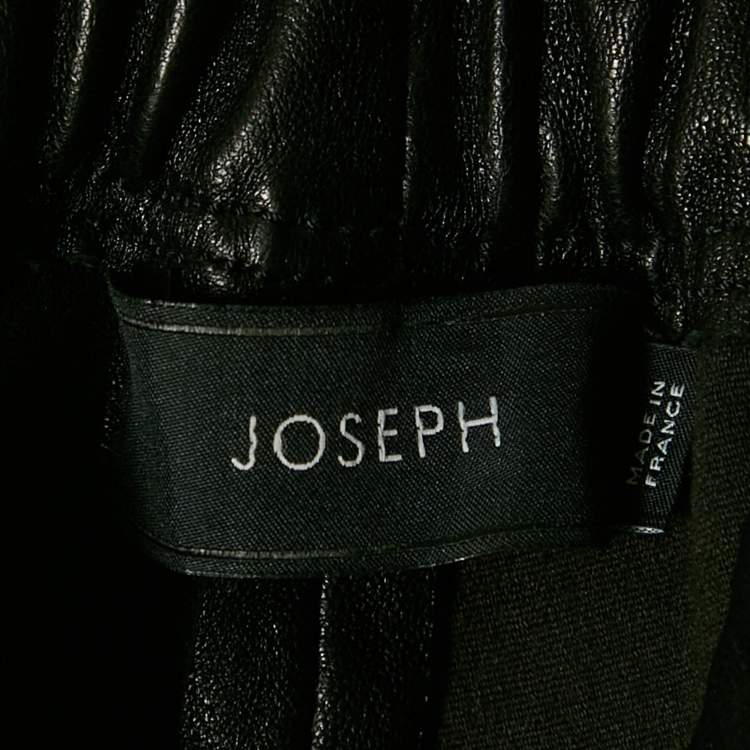 Pre Owned Joseph Black Leather Skinny Pants S