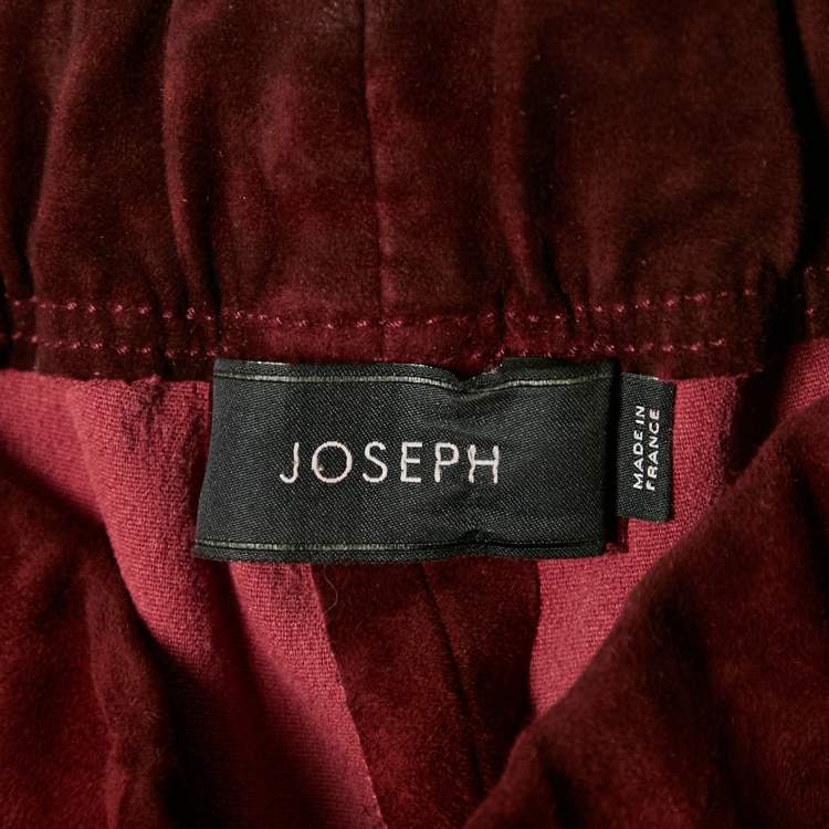 Pre Owned Joseph Burgundy Stretch Suede Legging S