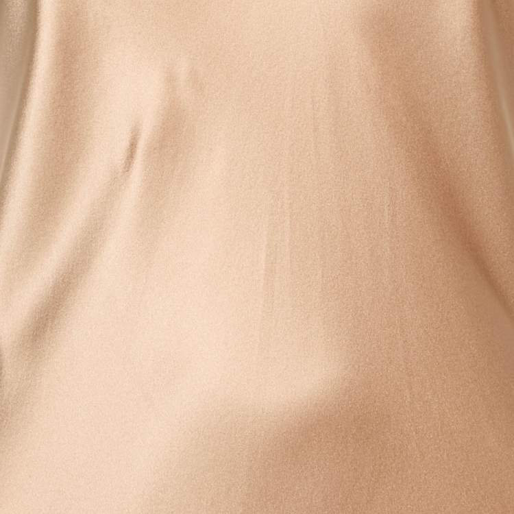 Pre Owned Joseph Beige Satin Silk Clea Long Slip Dress M