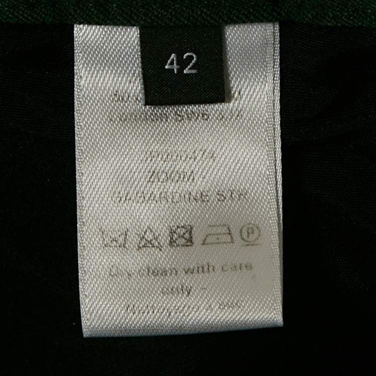 Pre Owned Joseph Dark Green Gabardine Zoom Straight Leg Trousers L