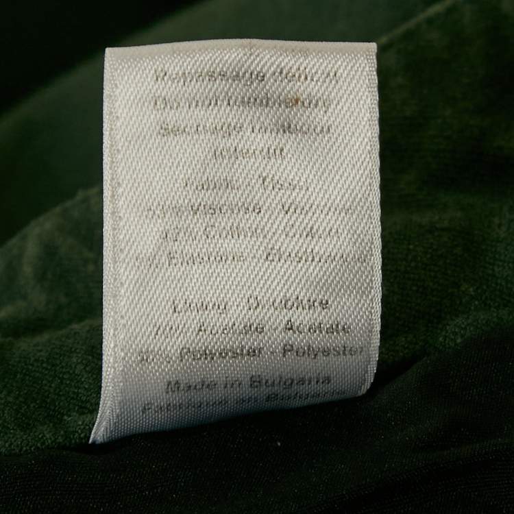 Pre Owned Joseph Dark Green Gabardine Zoom Straight Leg Trousers L