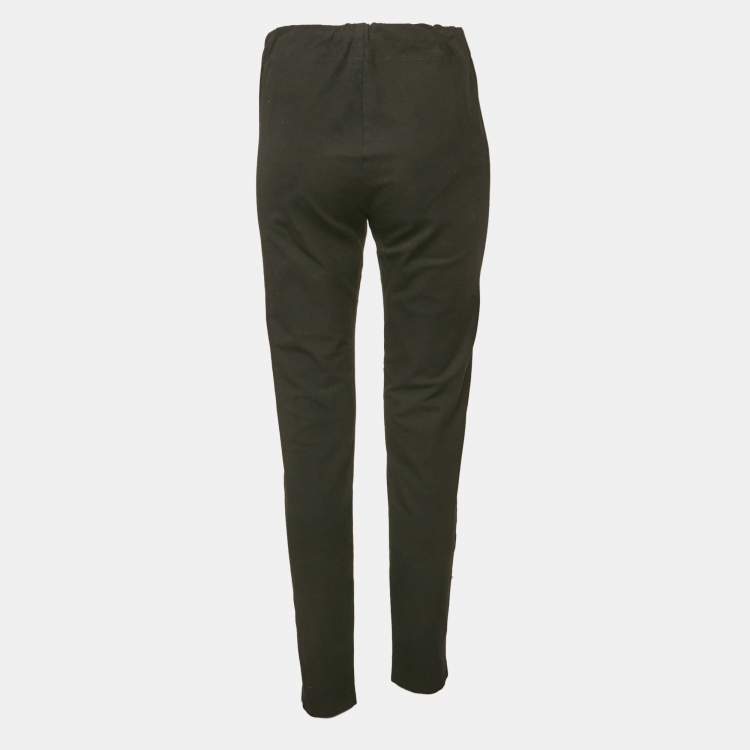 Pre Owned Joseph Black Stretch Gabardine Ankle Length Trousers L
