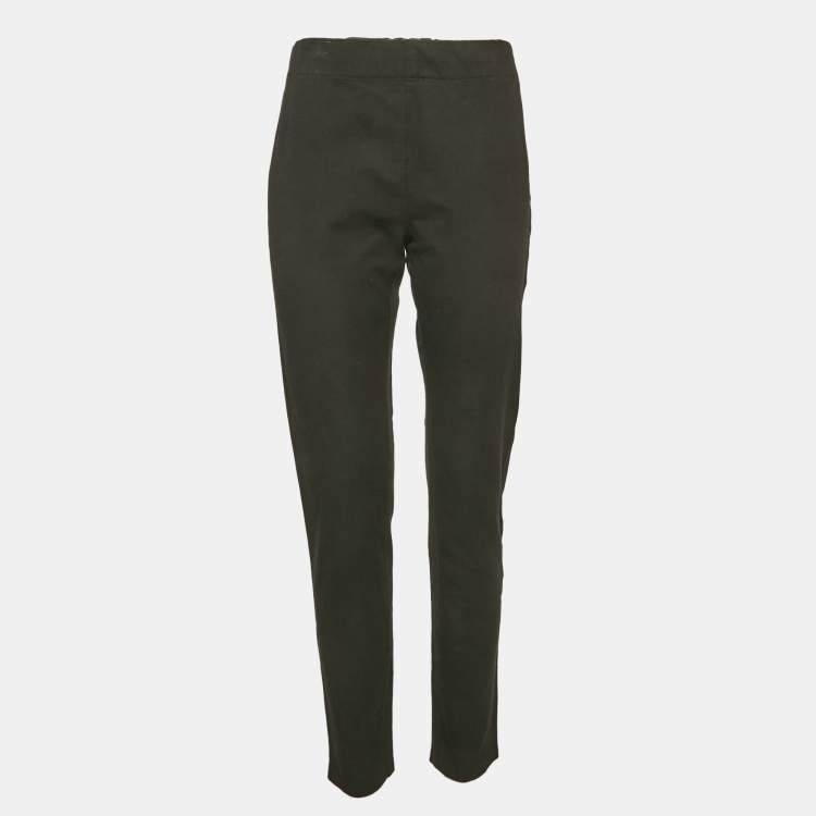 Pre Owned Joseph Black Stretch Gabardine Ankle Length Trousers L