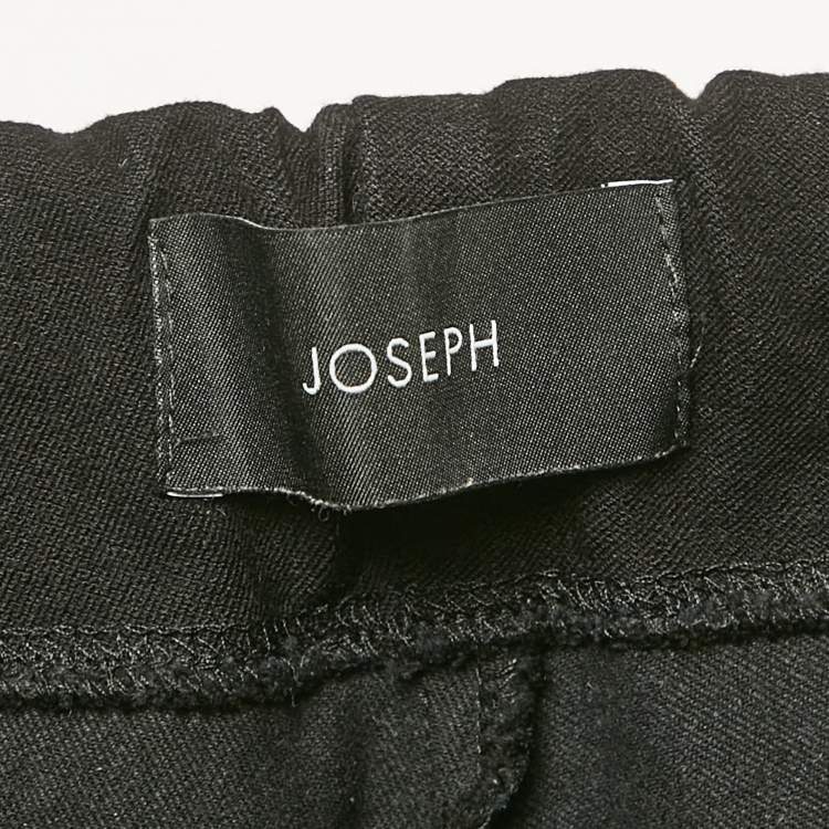 Pre Owned Joseph Black Stretch Gabardine Ankle Length Trousers L