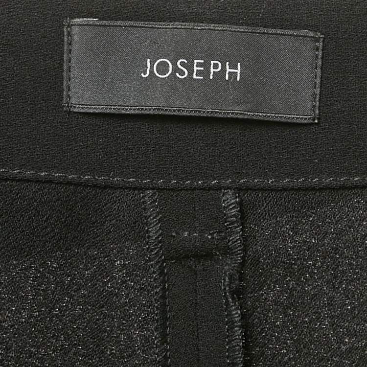 Pre Owned Joseph Black Crepe Belted Trousers M