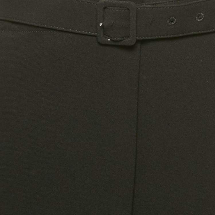 Pre Owned Joseph Black Crepe Belted Trousers M