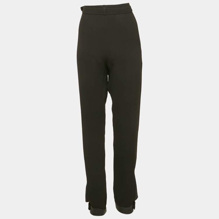 Pre Owned Joseph Black Crepe Belted Trousers M