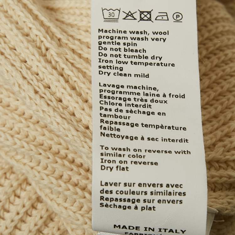 Pre Owned Joseph Cream Rib Knit Flared Midi Skirt M
