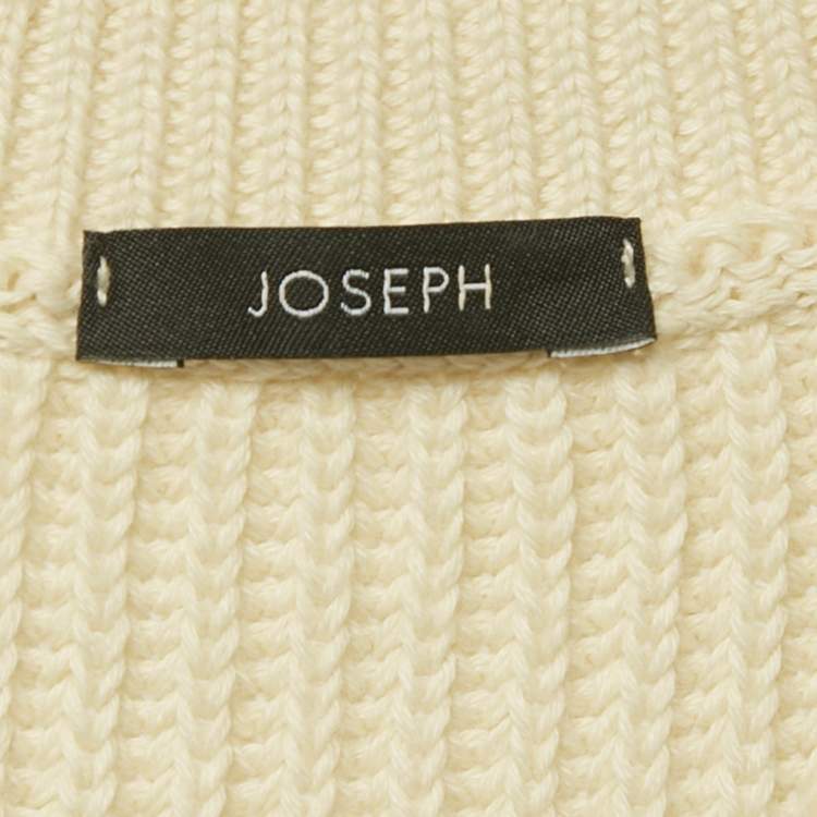 Pre Owned Joseph Cream Rib Knit Crew Neck Sweater Vest M