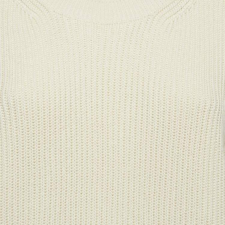 Pre Owned Joseph Cream Rib Knit Crew Neck Sweater Vest M