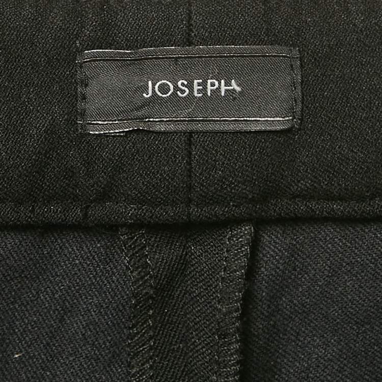 Pre Owned Joseph Black Gabardine Wide Leg New Rocket Trousers L