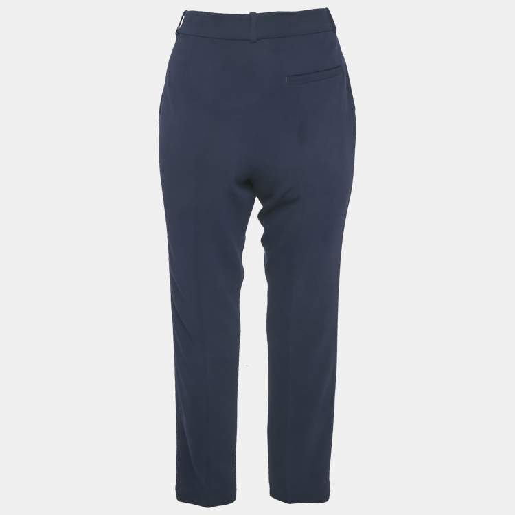 Pre Owned Joseph Navy Blue Stretch Crepe Ben Trousers M