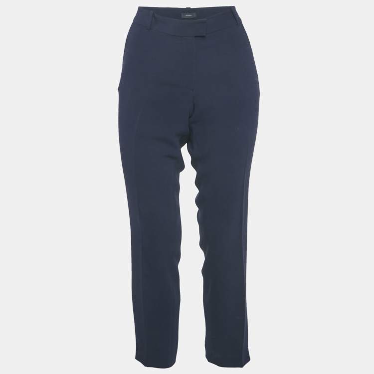 Pre Owned Joseph Navy Blue Stretch Crepe Ben Trousers M