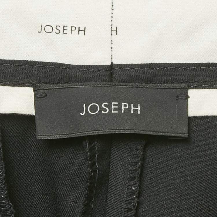 Pre Owned Joseph Black Wool Wide Leg Rocket Super 100 Trousers M