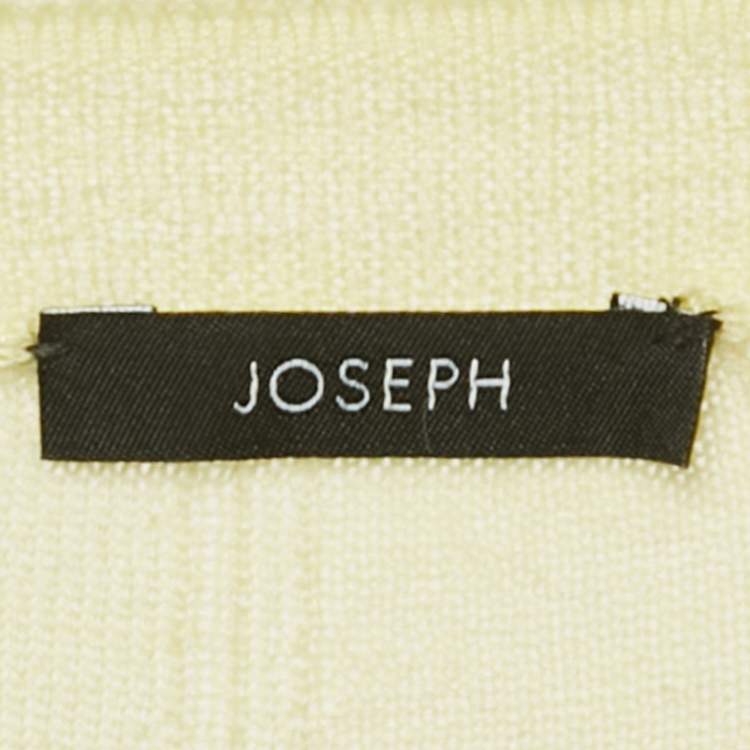 Pre Owned Joseph Yellow Ribbed Merino Wool Knit Jumper S 
