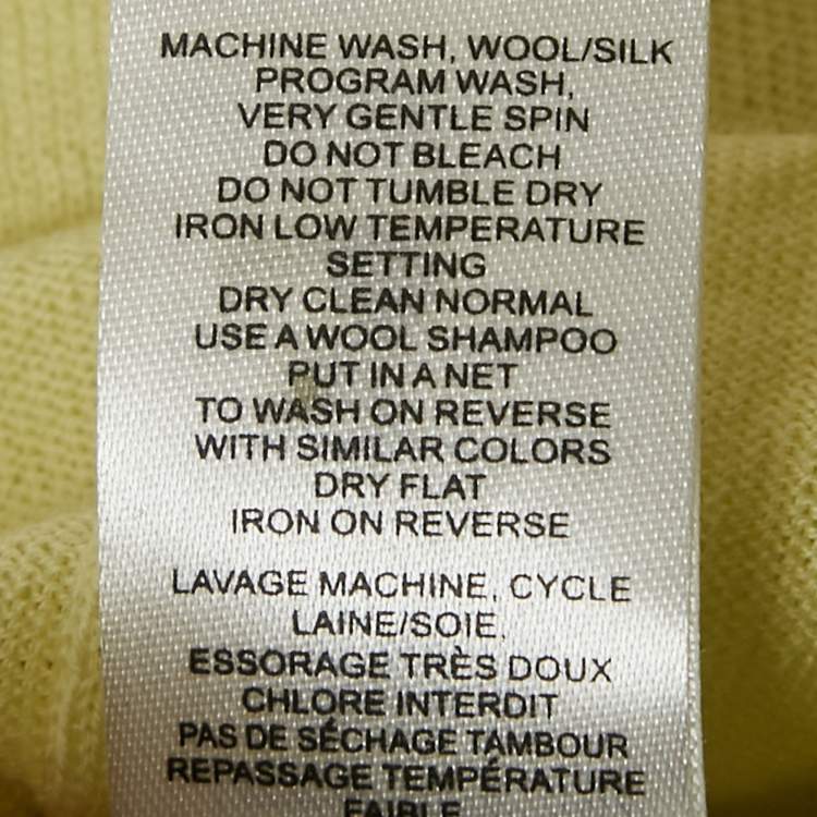 Pre Owned Joseph Yellow Ribbed Merino Wool Knit Jumper S 