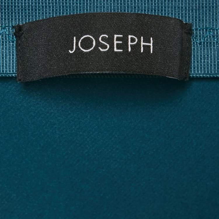 Pre Owned Joseph Blue Satin Silk Midi Isaak Skirt S