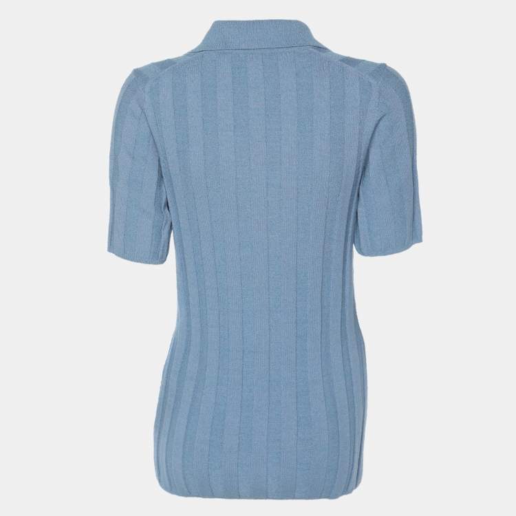 Pre Owned Joseph Blue Rib Knit T-Shirt XS