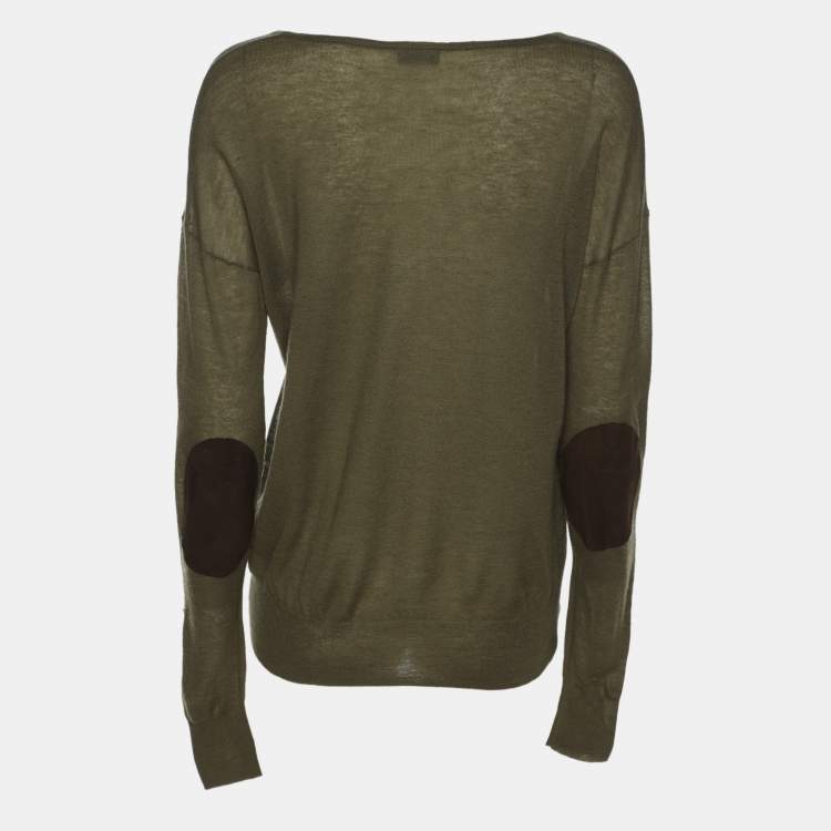 Pre Owned Joseph Olive Green Cashmere Knit Sweater M