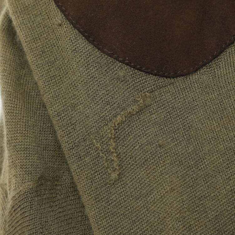 Pre Owned Joseph Olive Green Cashmere Knit Sweater M