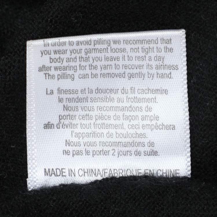 Pre Owned Joseph Black Cashmere Knit Button Front Sweater S