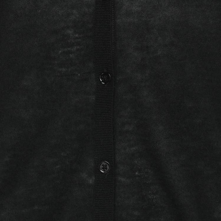 Pre Owned Joseph Black Cashmere Knit Button Front Sweater S