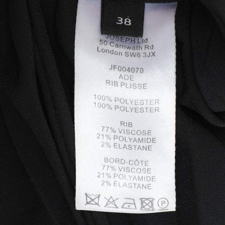 Pre Owned Joseph Black Plisse Pleated Skirt M