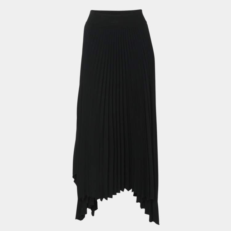 Pre Owned Joseph Black Plisse Pleated Skirt M