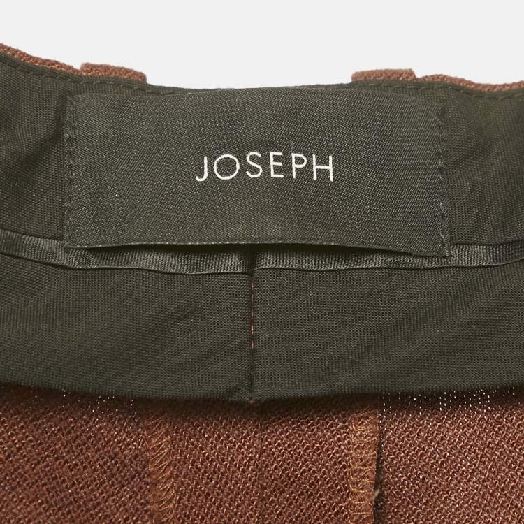Pre Owned Joseph Brown Crepe Straight Leg Trousers M