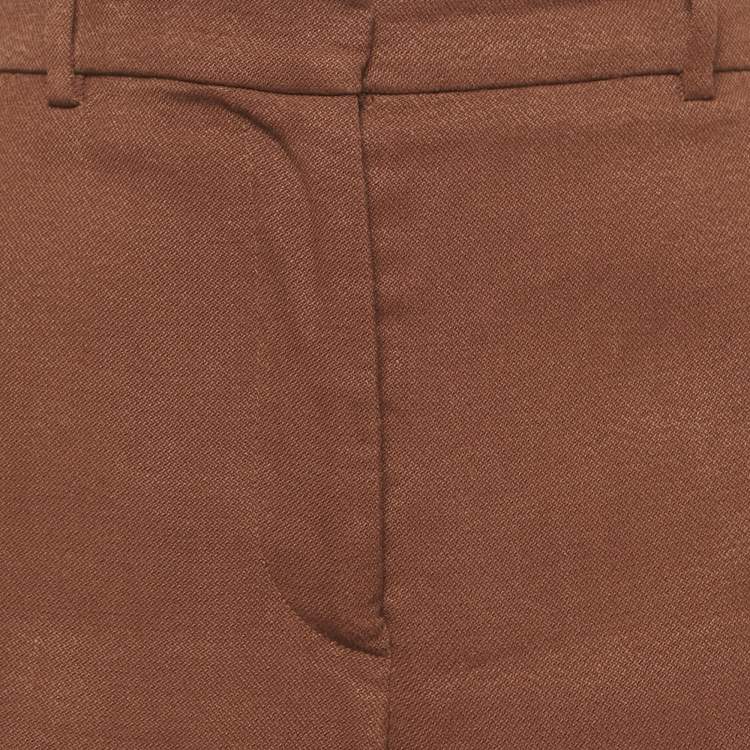 Pre Owned Joseph Brown Crepe Straight Leg Trousers M