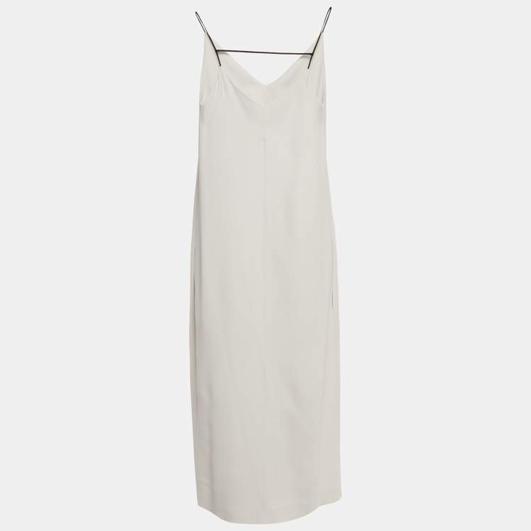 Pre Owned Joseph Grey Stretch Crepe Midi Dress M