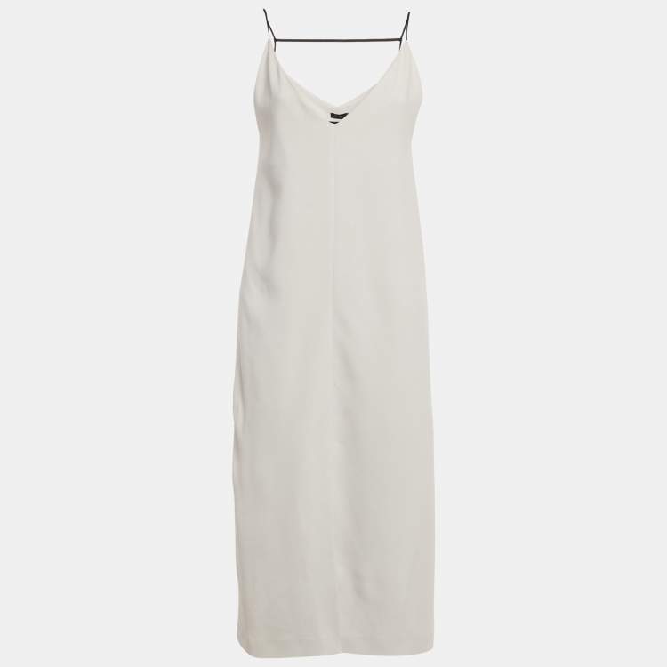 Pre Owned Joseph Grey Stretch Crepe Midi Dress M