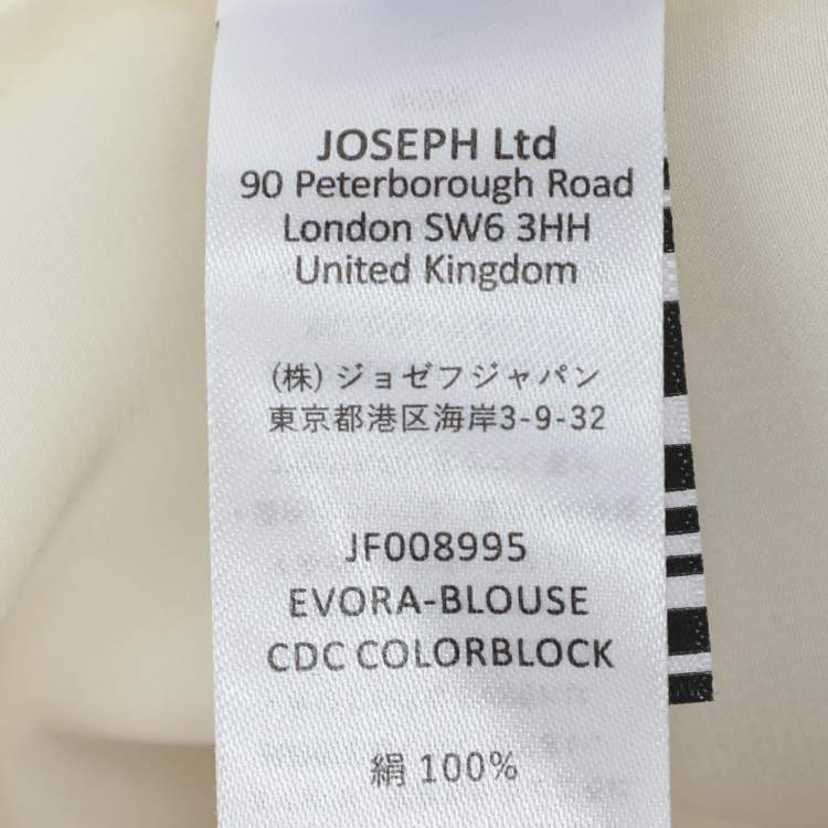 مملوكة مسبقًا Joseph Cream/Beige Silk Evora Long Sleeve Shirt M