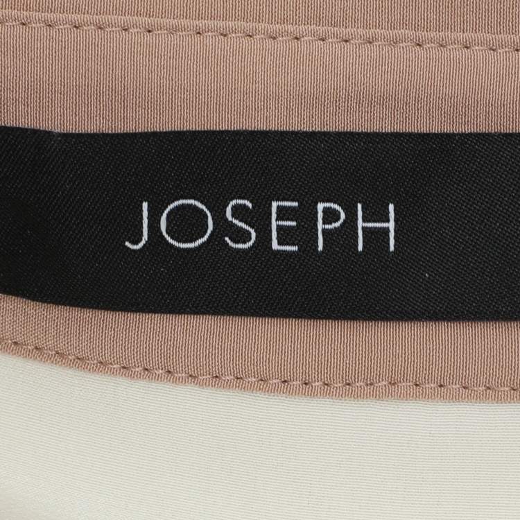مملوكة مسبقًا Joseph Cream/Beige Silk Evora Long Sleeve Shirt M