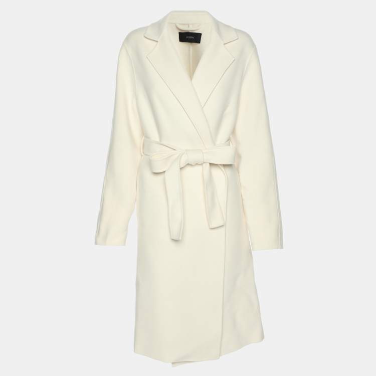 Pre Owned Joseph Off White Wool & Cashmere Cenda Double Face Coat M