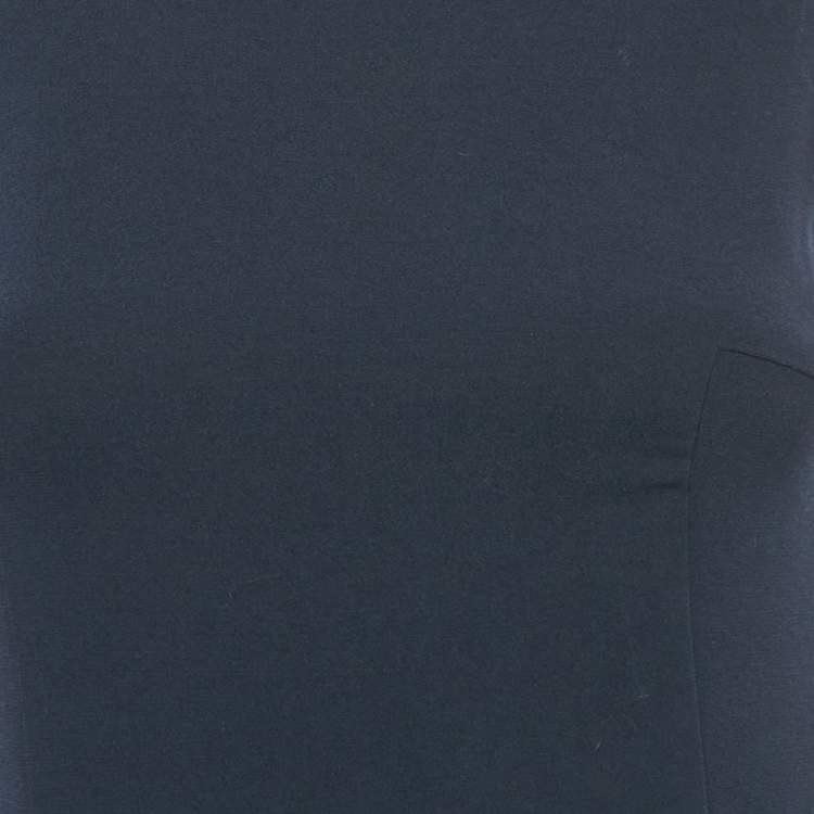 Pre Owned Joseph Navy Blue Stretch Crepe Button Detail Sleeveless Short Dress S