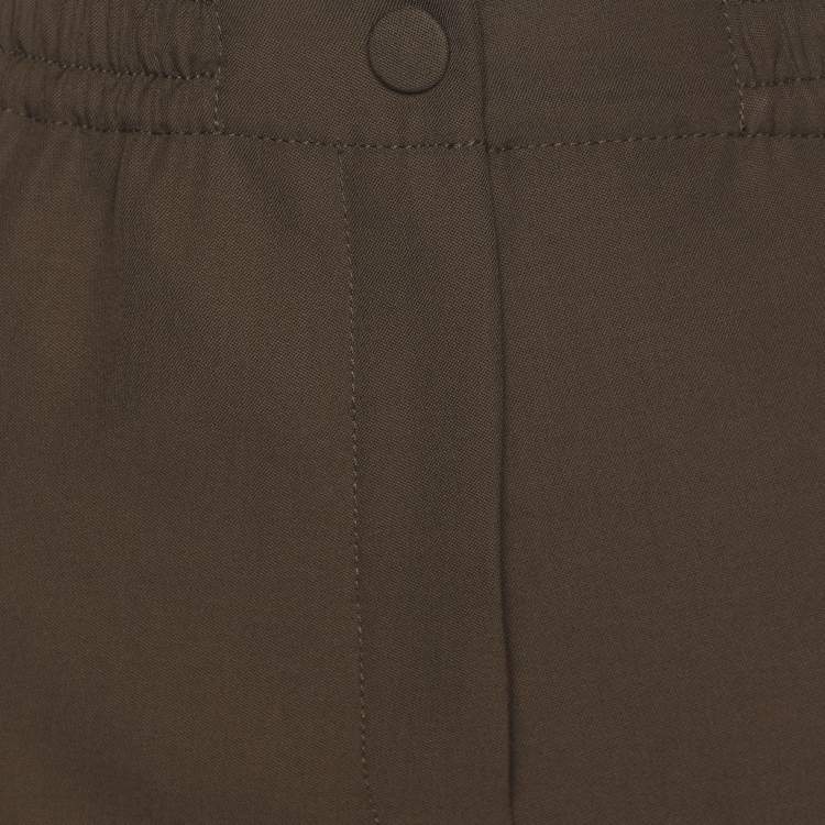Pre Owned Joseph Olive Green Wool Blend Side Button Trousers M