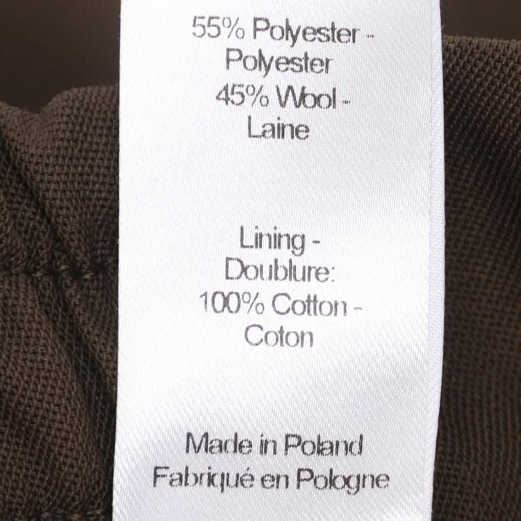 Pre Owned Joseph Olive Green Wool Blend Side Button Trousers M