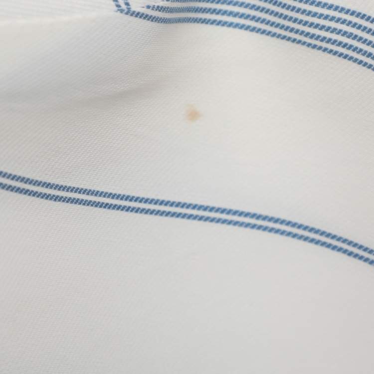 Pre Owned Joseph White/Blue Striped Viscose Midi Dress S