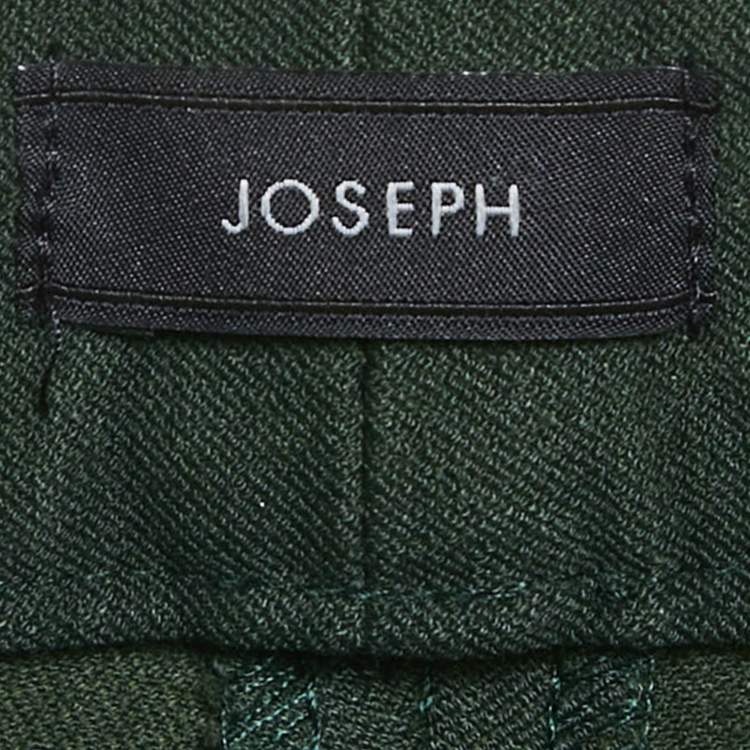Pre Owned Joseph Dark Green Cotton Blend Straight Fit Trousers M