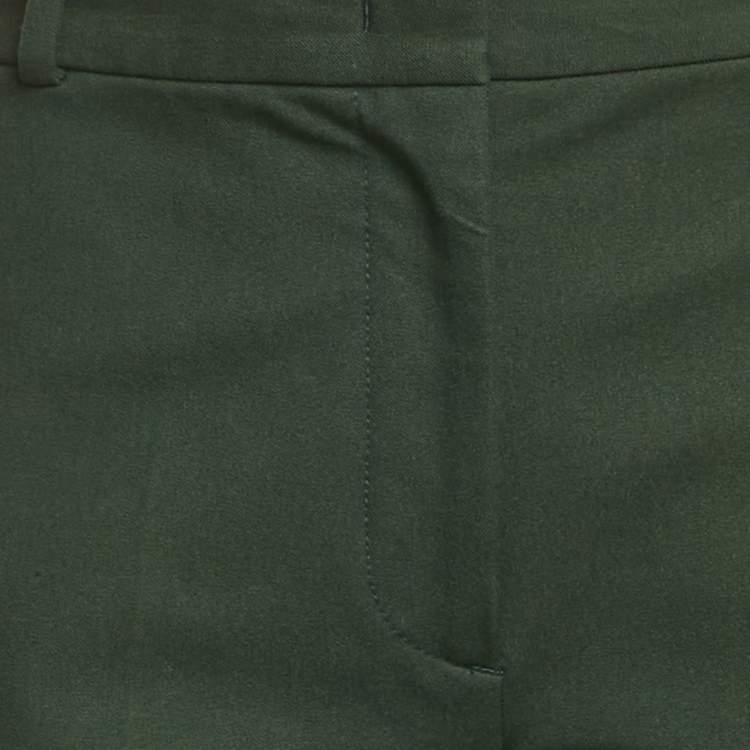 Pre Owned Joseph Dark Green Cotton Blend Straight Fit Trousers M