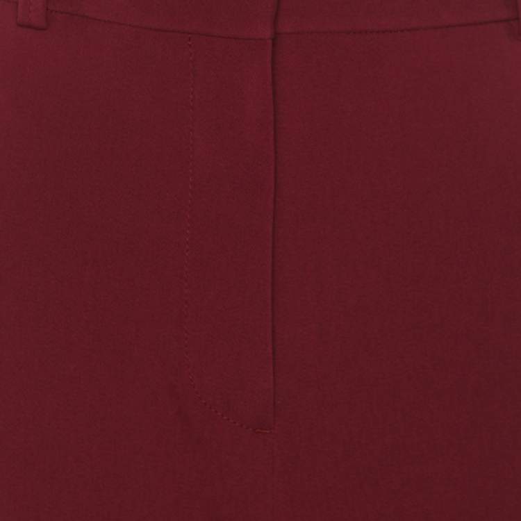 Pre Owned Joseph Burgundy Stretch Crepe Trousers M
