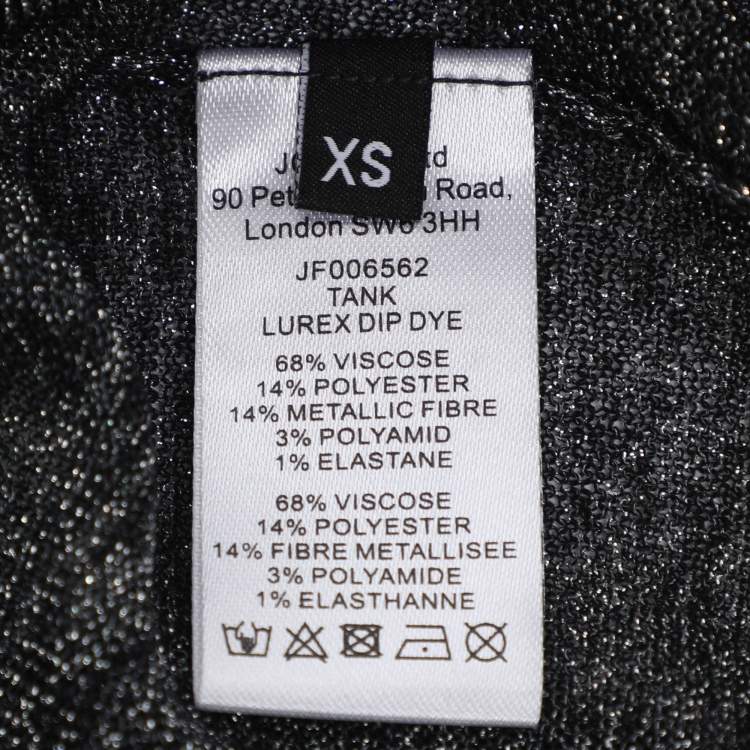 Pre Owned Joseph Metallic Grey Lurex Knit Tank Tops XS