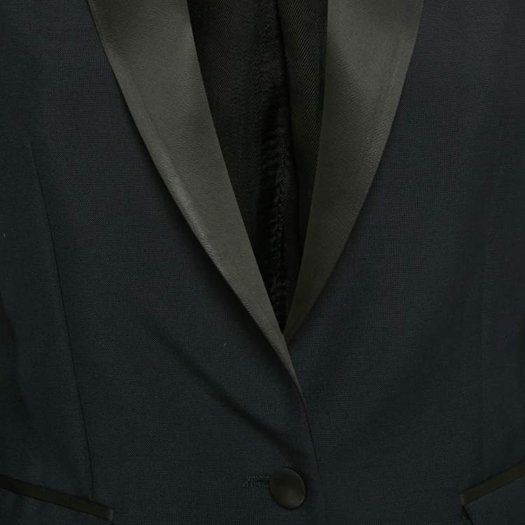 Pre Owned Joseph Midnight Blue Wool Single Breasted Tuxedo Jacket S