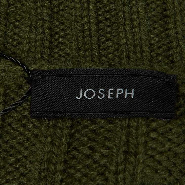Pre Owned Joseph Green Wool Knit Turtle Neck Poncho S