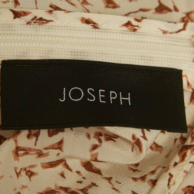 Pre Owned Joseph Beige Printed Silk Blouse L