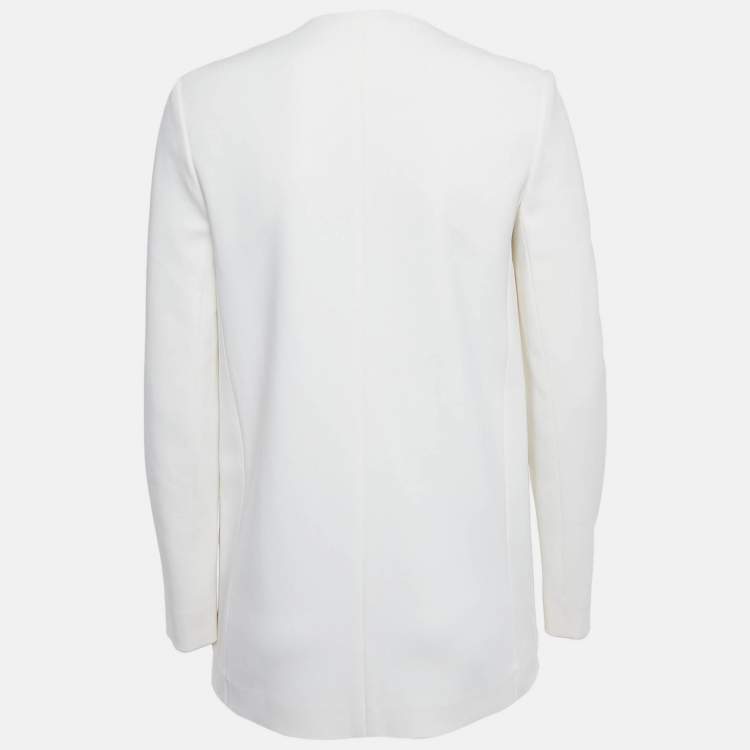 Pre Owned Joseph White Crepe Double Breasted Lambert Blazer S