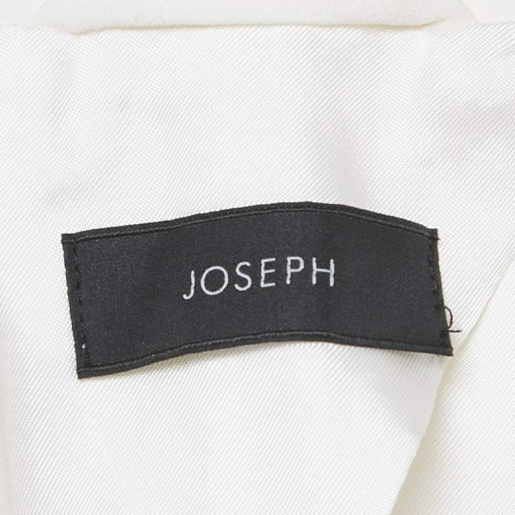 Pre Owned Joseph White Crepe Double Breasted Lambert Blazer S