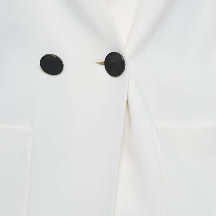 Pre Owned Joseph White Crepe Double Breasted Lambert Blazer S